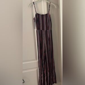 Striped Black Red and Blue Jumpsuit